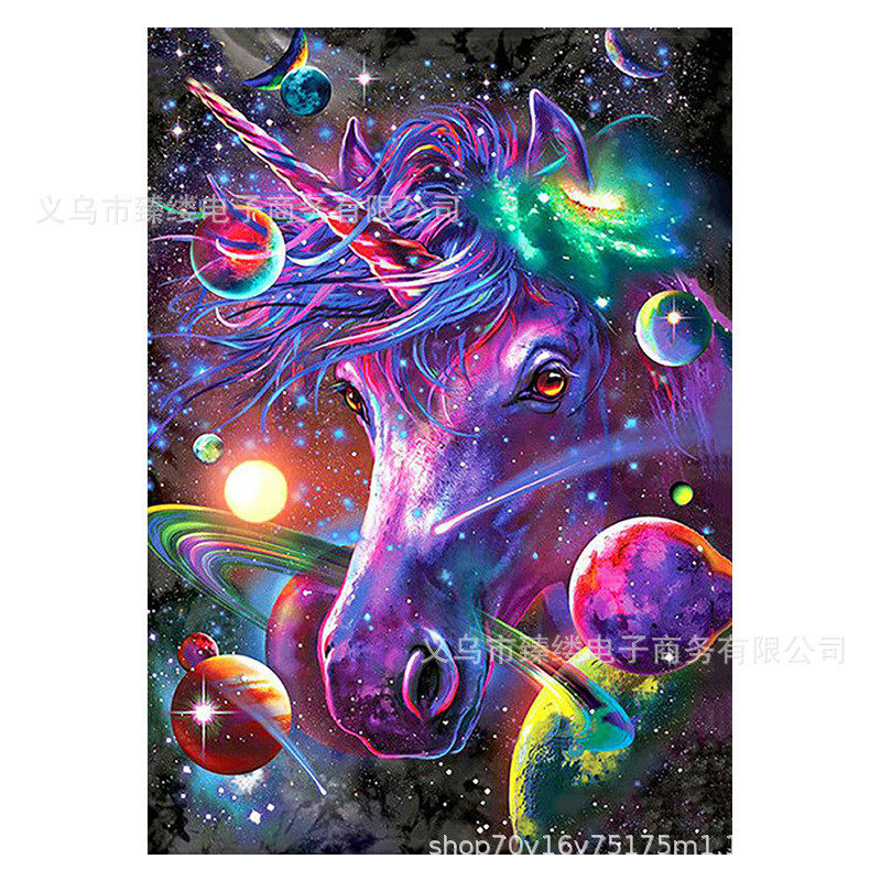 5d钻石画diy满钻帆布装饰贴钻画独角马diy十字绣装饰帆布点钻画,居家布艺,钻石绣,淘宝优惠券,粉丝福利购,淘宝优惠卷