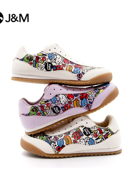J＆M/快乐玛丽懒人鞋秋新款一脚蹬都市艺术涂鸦吸睛休闲鞋73126W
