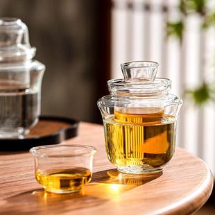 耐高温分酒器小酒杯子黄酒烫酒壶酒具酒盅 耐热玻璃白酒杯温酒套装