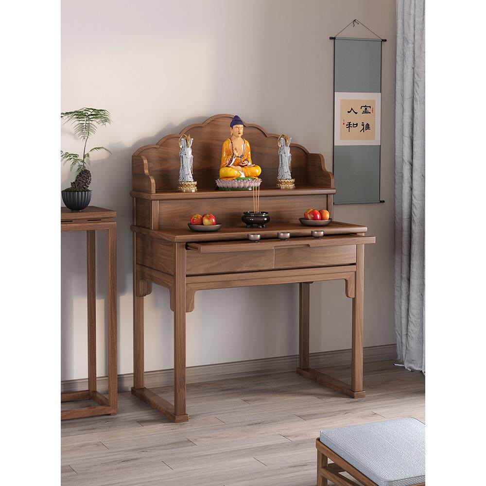 新中式简约实木现代供桌香案家用客厅香火桌佛堂黑胡桃木神台供台