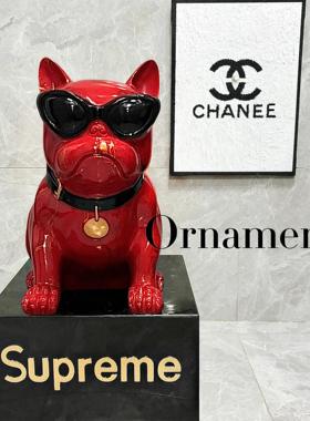 北欧法斗狗落地大摆件存钱罐家居客厅酒柜电视柜玄关装饰乔迁送礼