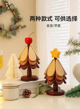 一棵圣诞树隔热垫餐桌摆件客厅家居装饰品好物实木防烫锅垫高级感