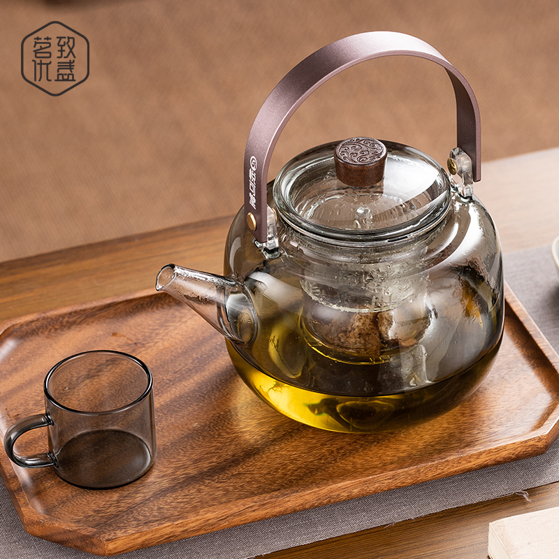 提梁玻璃蒸煮一体煮茶壶器电陶炉套装烧水泡茶大功率全自动养生壶