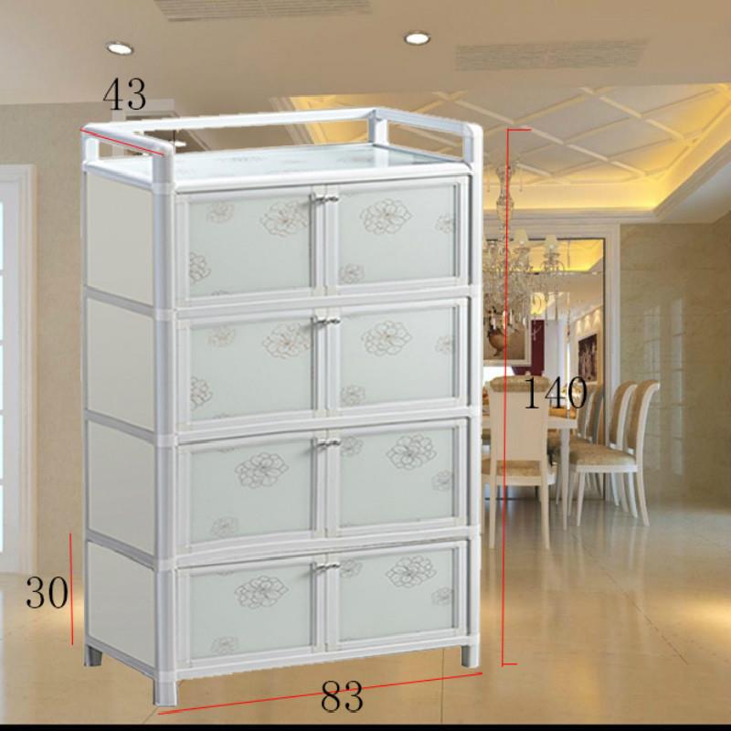 802简易餐橱柜柜铝合金边客柜高层钢化玻璃阳台碗厅茶水柜酒柜收