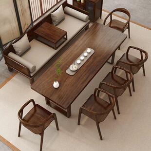 南桌美胡桃罗汉牀茶桌椅客厅001家用新中式 茶几办会木议实木公泡