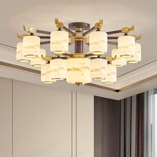 20厅2KLN5中新款新式吊灯客大气铁艺覆古别墅大坪主数禅意饭厅卧