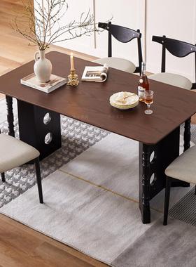 法式覆古实饭餐客32893厅家用长木方形吃饭桌子中古大板桌桌桌