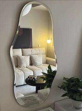 异穿衣镜装网红YS987全身镜不规则饰子ins湖泊镜镜水滴形壁挂化形