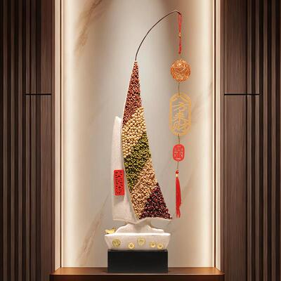 公室一帆风顺帆船摆件端大气客厅摆旺宅入高户玄关竖高ENJ装饰办