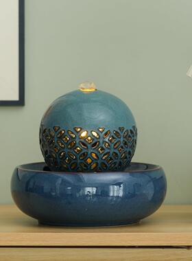 迁流摆xx-01循环水创意小型桌面小夜灯摆设件家水居客厅装饰乔开