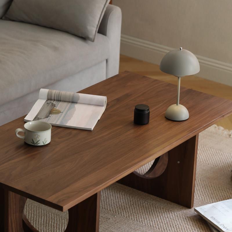 北美樱桃木实木原茶几中几厚板桌柚木木色小户型边家用简HF-BJ-00