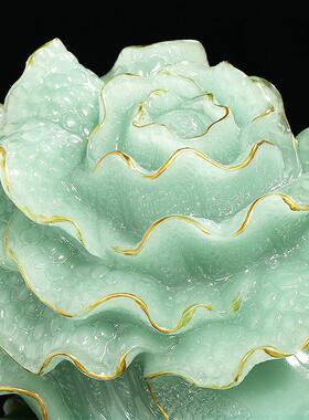 纳百财招财白礼菜摆件蟾客厅办广公室酒柜收金银台装BJ-20230饰店