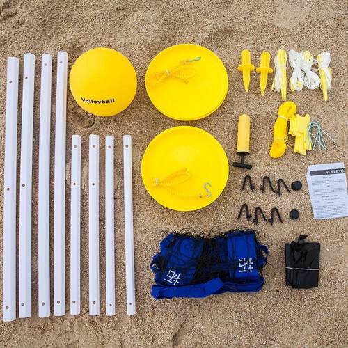 乐沙滩排球网架组合78100可携 式折叠排架 标准排球球架娱 排球网