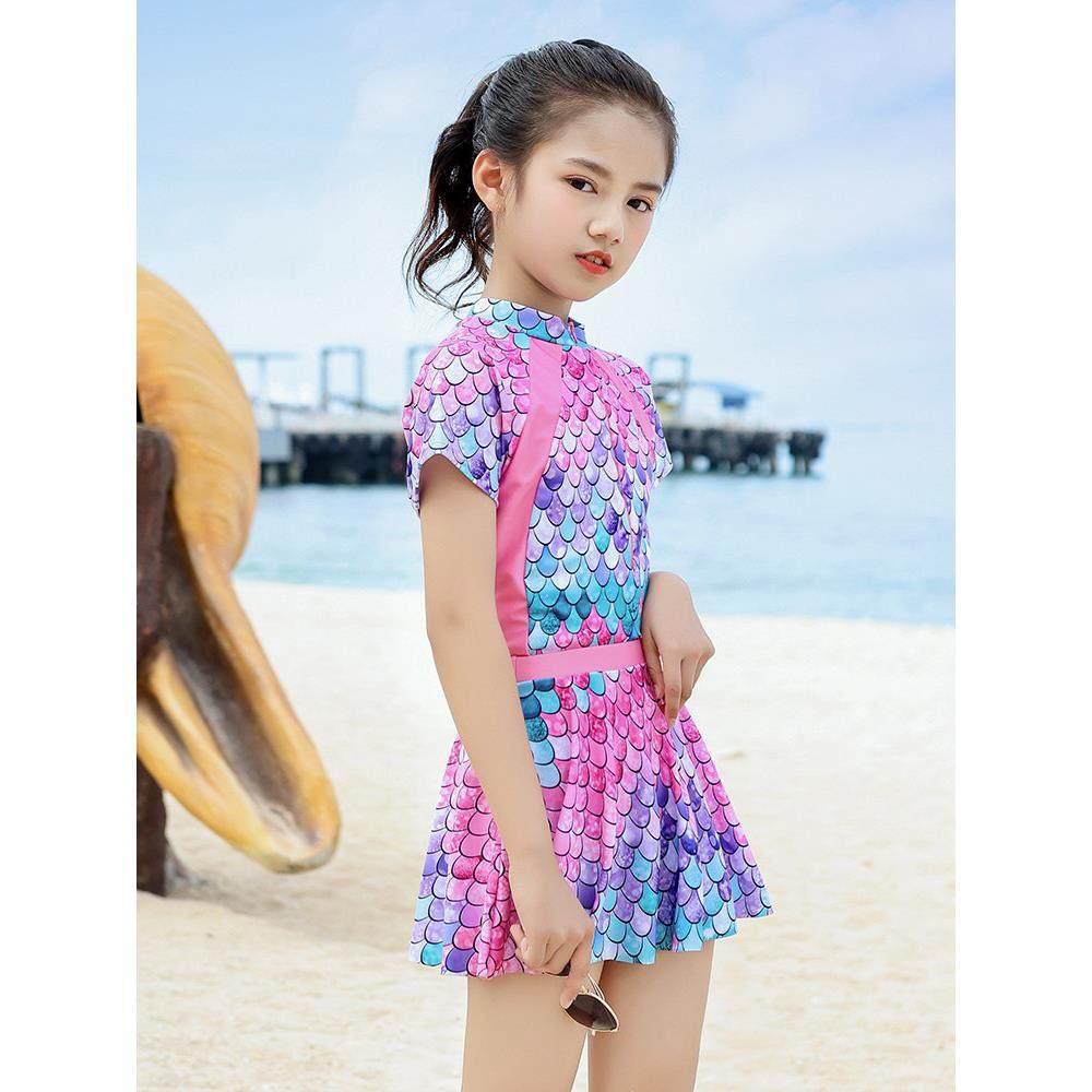 肤美人鱼女童-游泳衣儿童女孩202款5宜新61YFJFJ8230岁中大童可爱