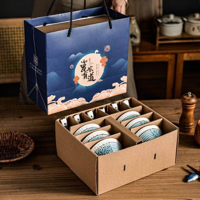 新中式餐具碗套装礼IXE盒5202新款年碗瓷饭碗家用吃饭汤碗家庭专,餐饮具,餐具礼盒,淘宝优惠券,粉丝福利购,淘宝优惠卷