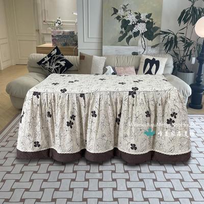 亚麻加厚可取烤拆洗脱胆HLF米色烤火被罩火架罩电暖炉火套烤被罩