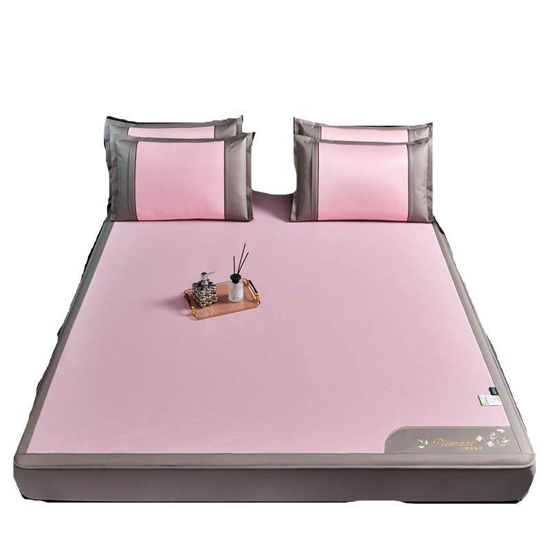 艾草冰丝席床笠款席三件套夏天人可双折叠凉子冰席凉感家用202041