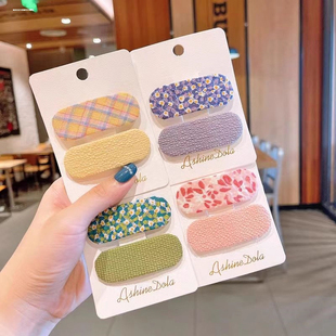 小清新碎花夹子头饰发夹可爱新款边夹侧边刘海夹前额儿童发卡bb夹