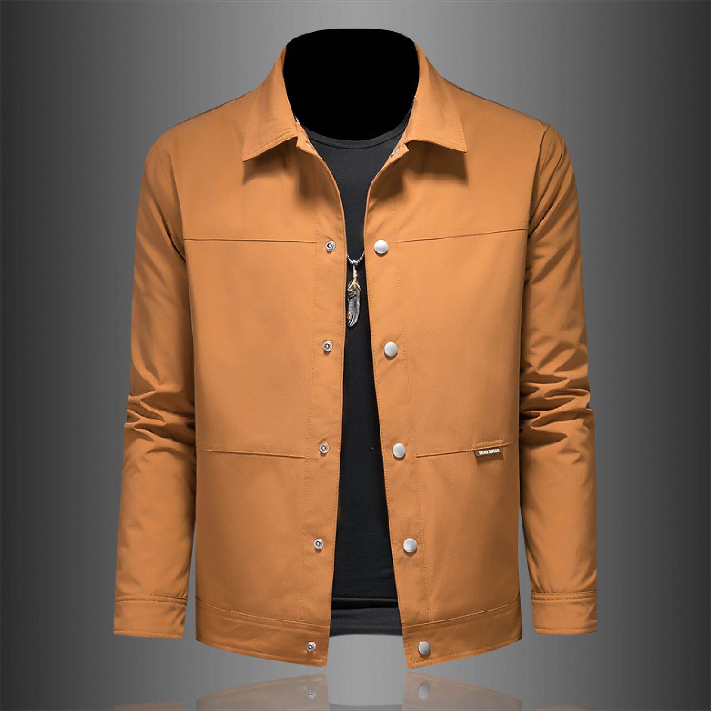 春季新款夹克男商务休闲外套薄款韩版修身潮流欧洲站纯色百搭潮男