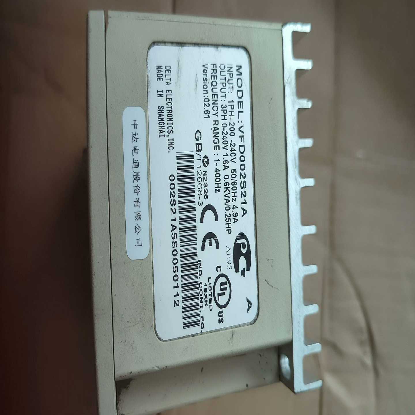 咨询-台达S1变频器VFD002S21A220V0.2K