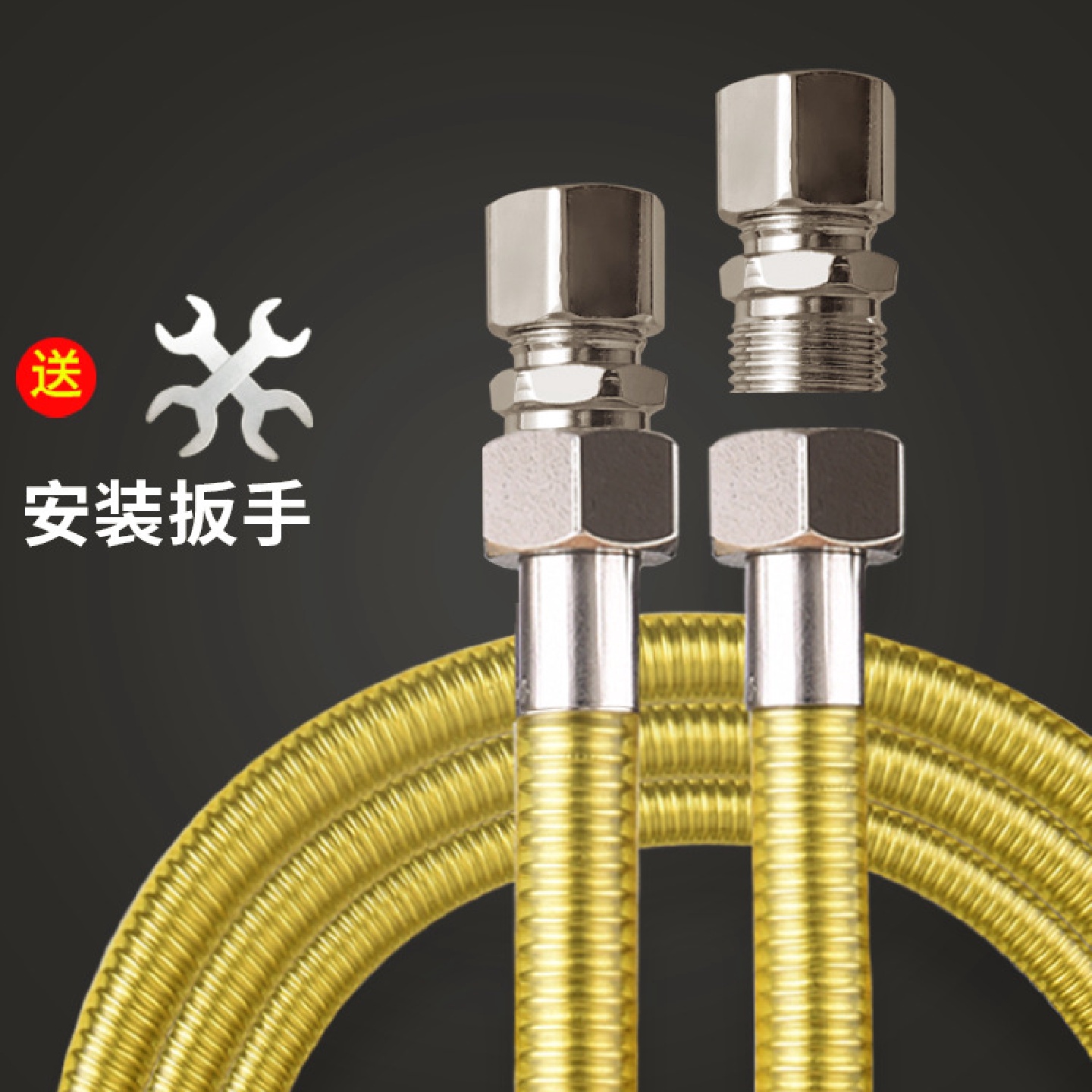 不锈钢天然气管燃气灶专用液化煤气高压防爆家用通用金属波纹软管