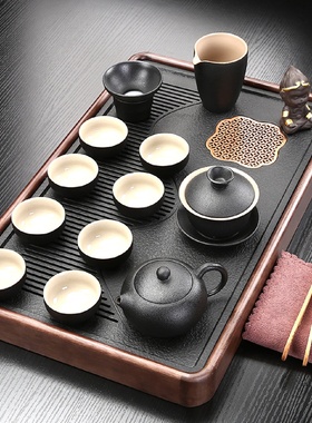 ZM6H紫砂茶具套装家用客厅功夫茶杯小型实木茶盘排水茶台办公室