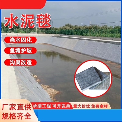 浇水固化鱼塘护坡铺路沟渠河道景观湖复合保护毯新型混凝土水泥毯