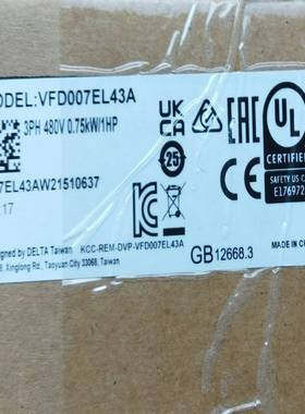 议价-VFD007EL43AVFD015EL43AEL系列变频器A照正品全新现货