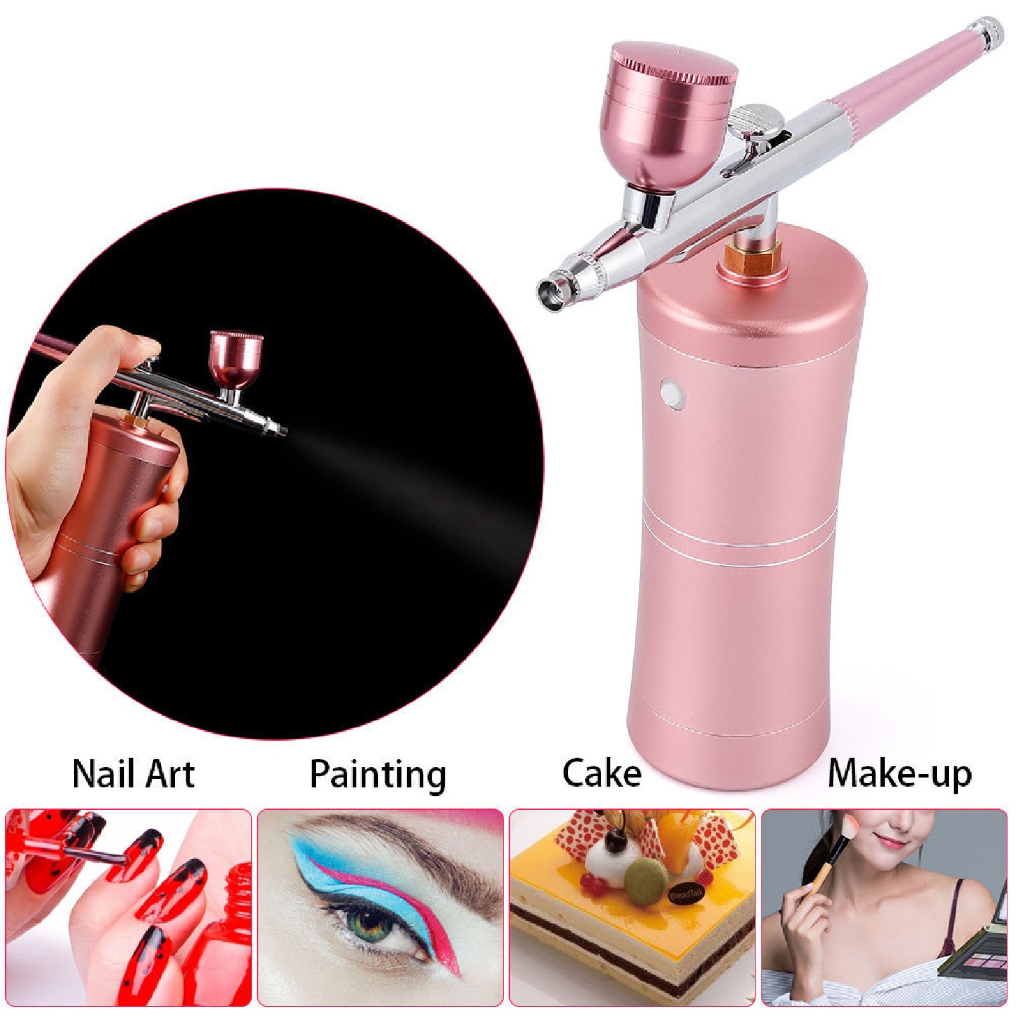 美甲喷枪Airbrush喷笔气泵套装纹身模型喷绘化妆蛋糕