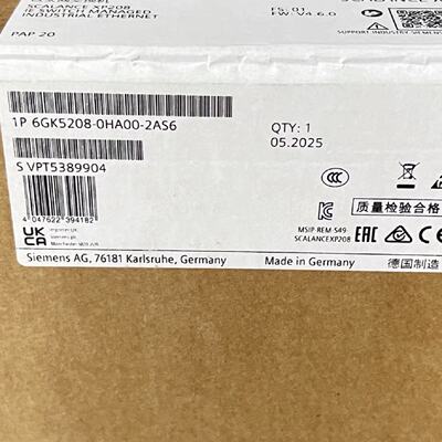 议价1P 6GK5208-0HA00-2AS6西门子XP208 IE交换机6GK5208-OHAOO-2