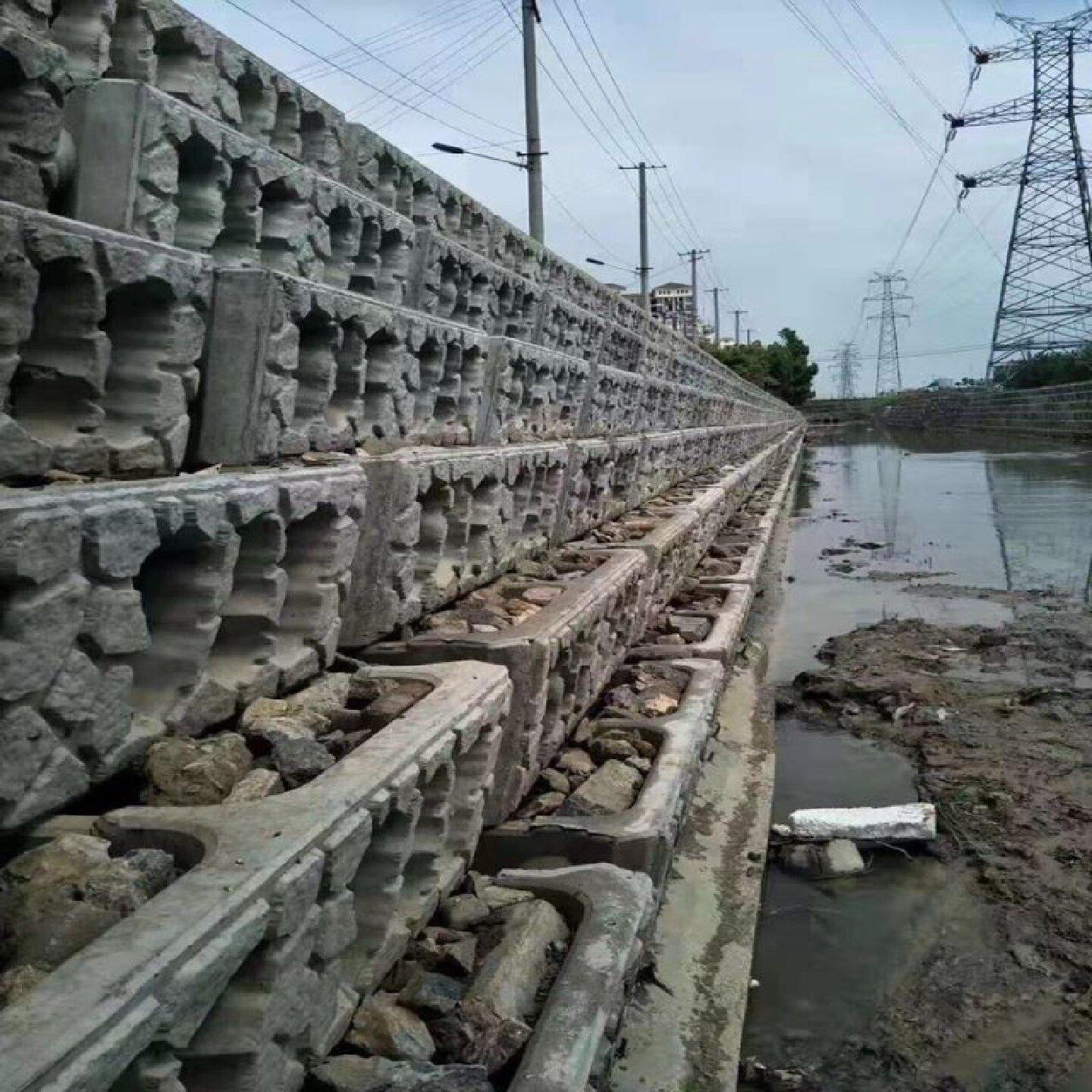 阶梯式生态框生态护坡框钢筋混凝土预制平铺式植草水泥河道生态框