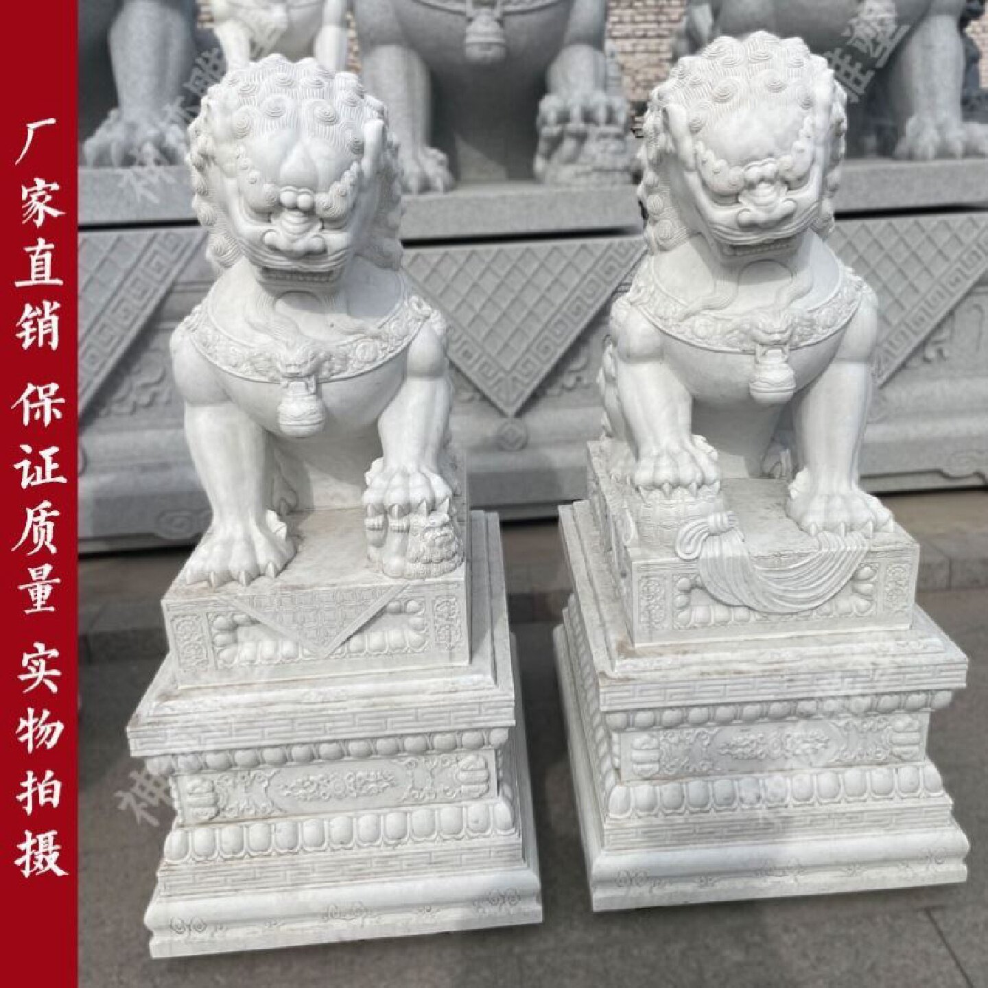 石狮子狮子石雕看门青砂石别墅庭院家用摆件门口一对青石招财镇宅