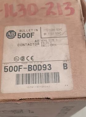 出一个全新的AB接触器500F-B0D93，来自美国原装，N-议价041