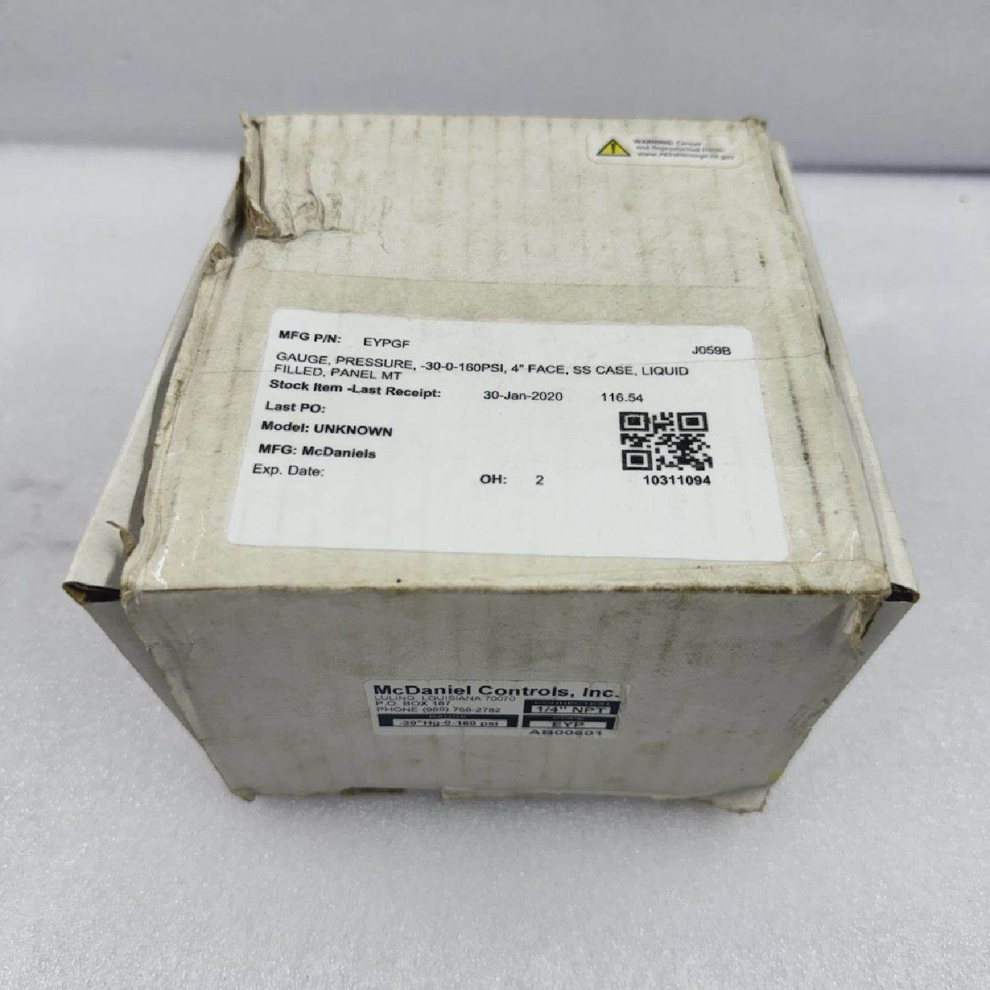 MCDANIELS EYPGF Druckmessgert 30  HG0  160PSI 4  Gesicht Ble - 实物图