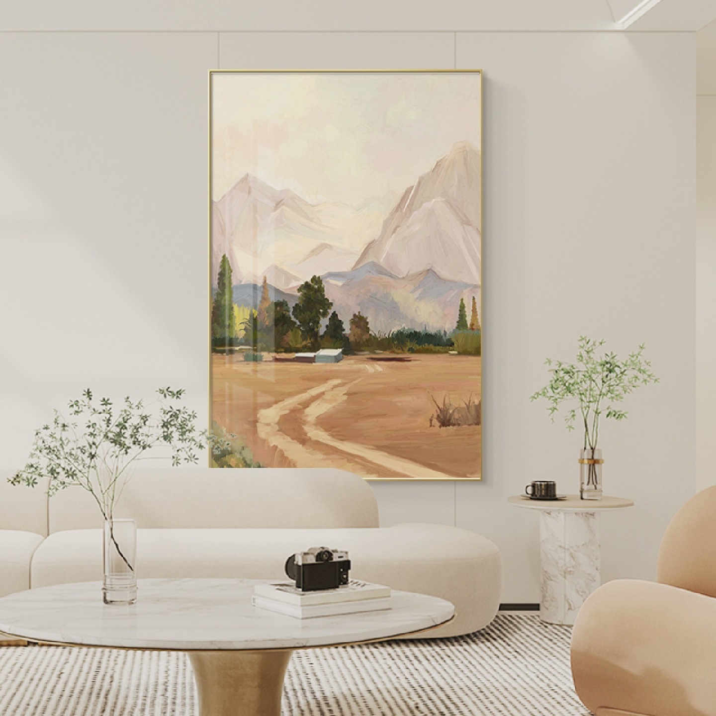 北欧风客厅装饰画入户玄关餐厅风景温馨民宿沙发背景墙落地挂画