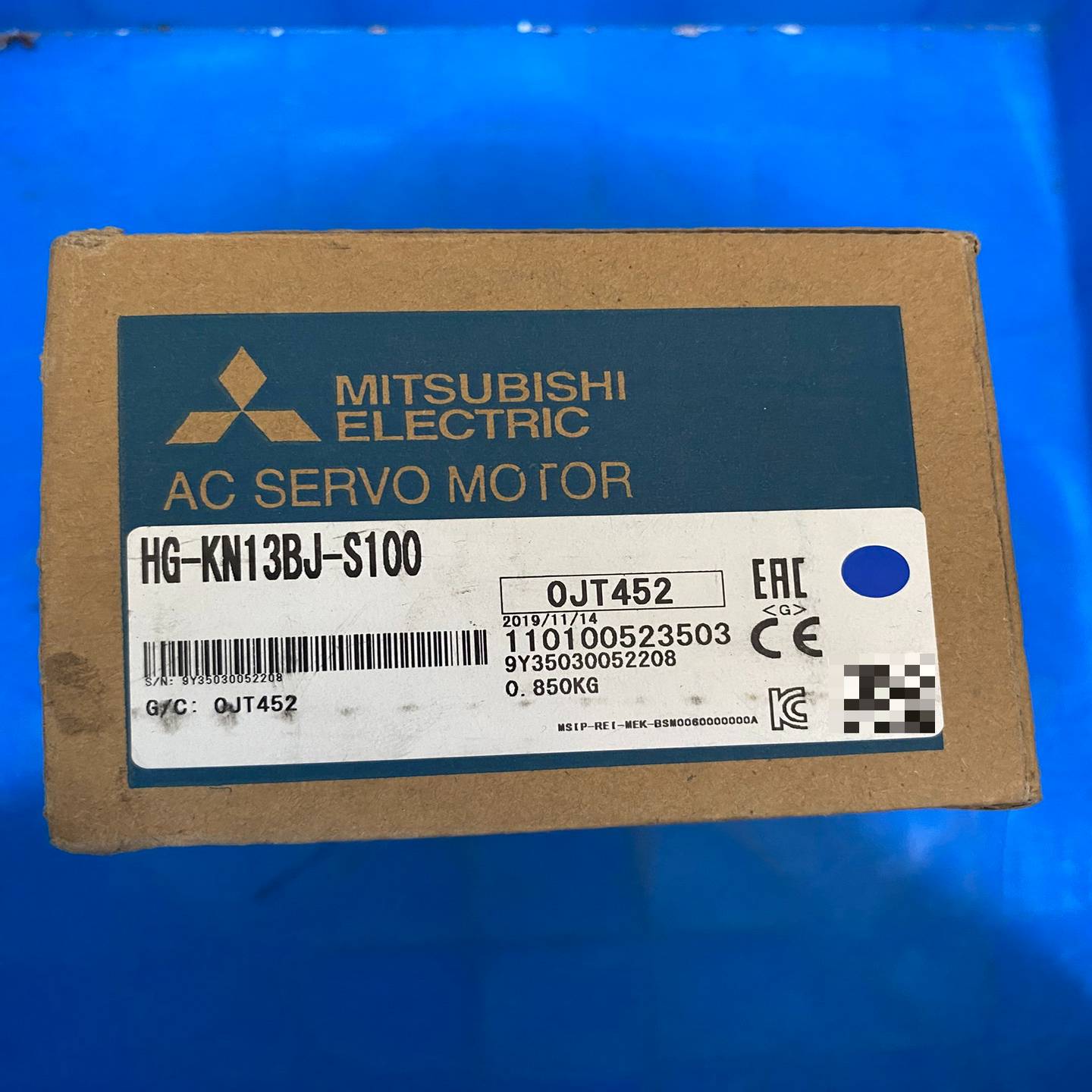 三菱伺服电机，型号HG-KN13BJ-S100，盒码一致，包--议价商品