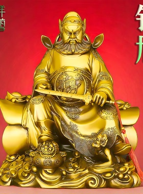 纯铜钟馗摆件招财镇宅保平安家居客厅办公室坐棺材钟魁神像装饰品