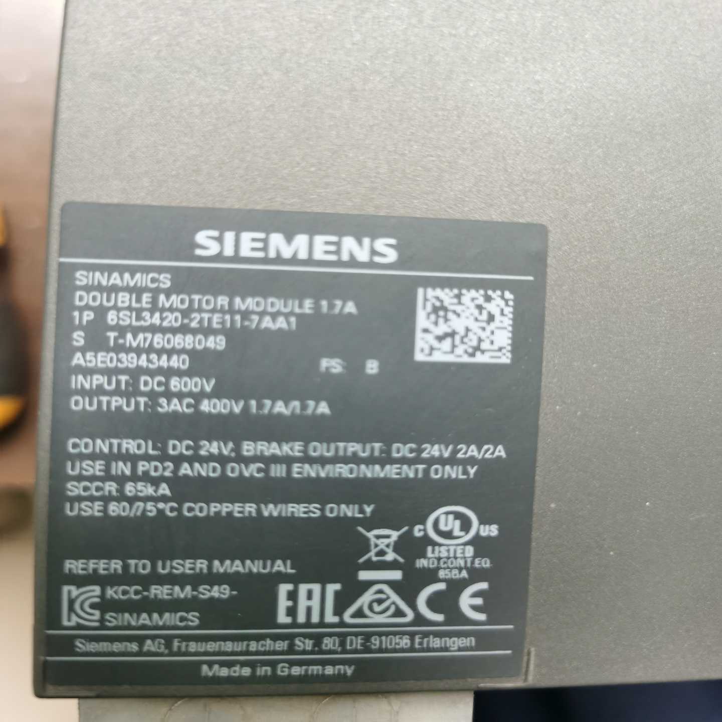 6SL3420-2TE11-7AA1  6SL3351-3A~询价