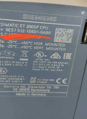 西门子SIMATICET200SPCPU模块，型号6ES--议价商品