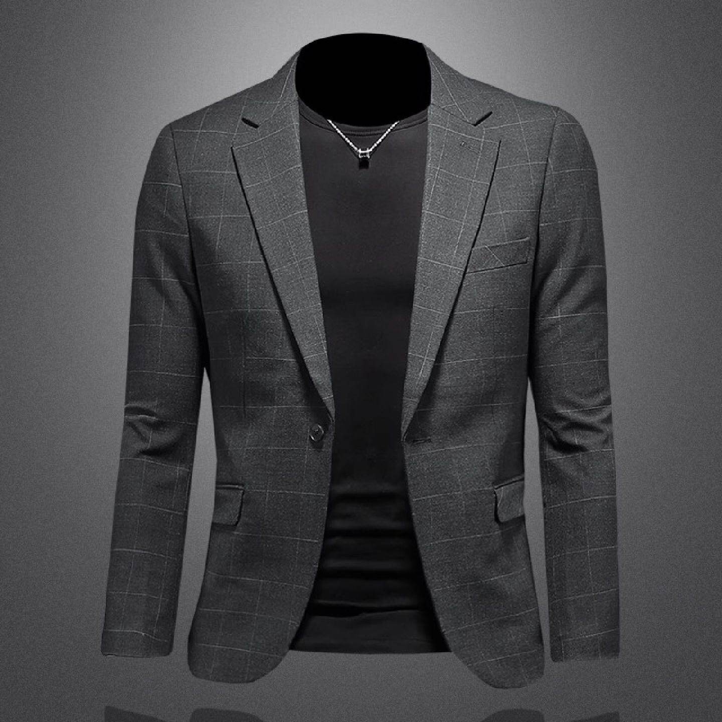 欧洲站西装男士春秋季新款潮牌商务休闲修身单件薄款轻奢西服外套