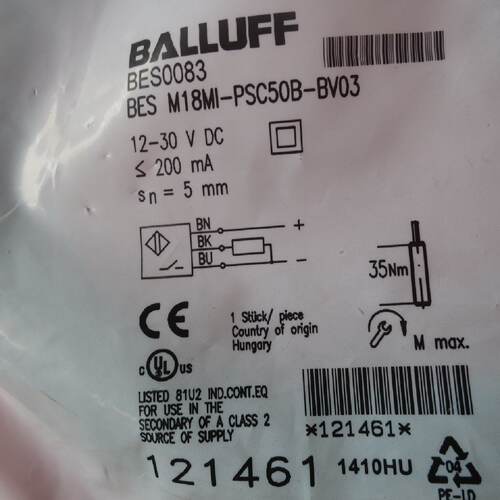 议价原装全新正品BALLUFF巴鲁夫BES0083  BES M18MI-PSC50B-BV03