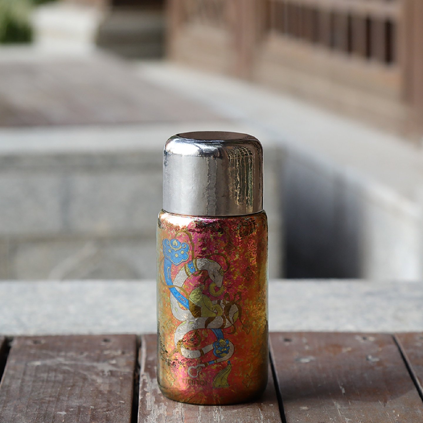 天沏闲庭纯钛保温杯双层钛水杯带茶隔泡茶杯钛杯礼盒装女士礼品