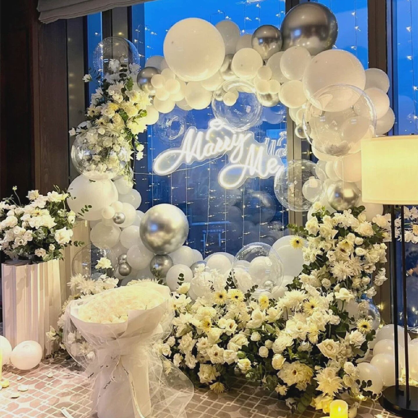 深圳求婚布置服务生日派对上门布置小清新风格气球装饰