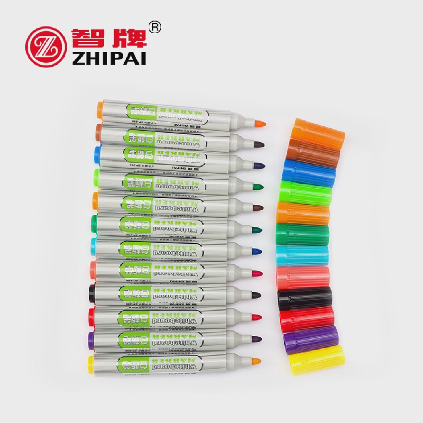 智牌ZP250白板笔黑色水性可擦除儿童彩色黑板笔画板笔写字板书写