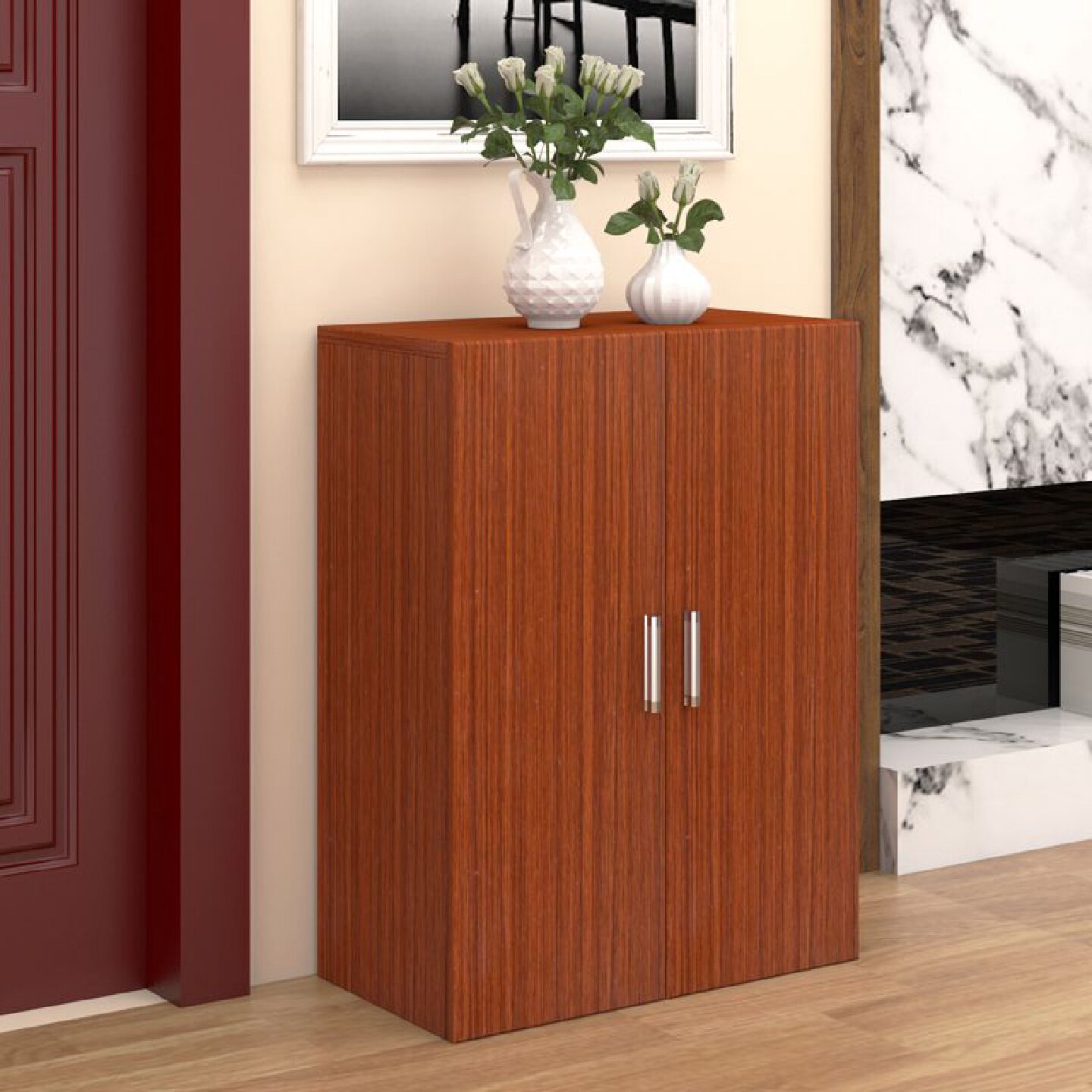 鞋柜收纳柜小柜多层带门柜子储物柜大容量门厅柜杂物柜带锁阳台柜