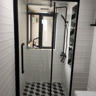 极窄淋浴房整体干湿分离浴室卫生间玻璃隔断推拉门防水网红浴屏风