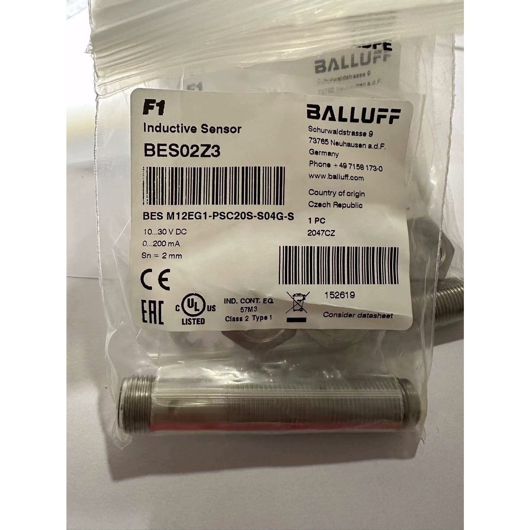 巴鲁夫光电开关BES M12EG1-PSC20S-S04G-S全新BES02Z3议价