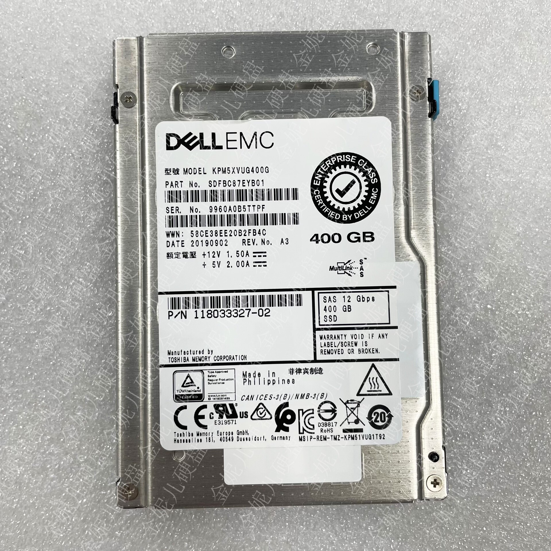【请询价】DELLEMC 400G SAS 12Gb SSD 25