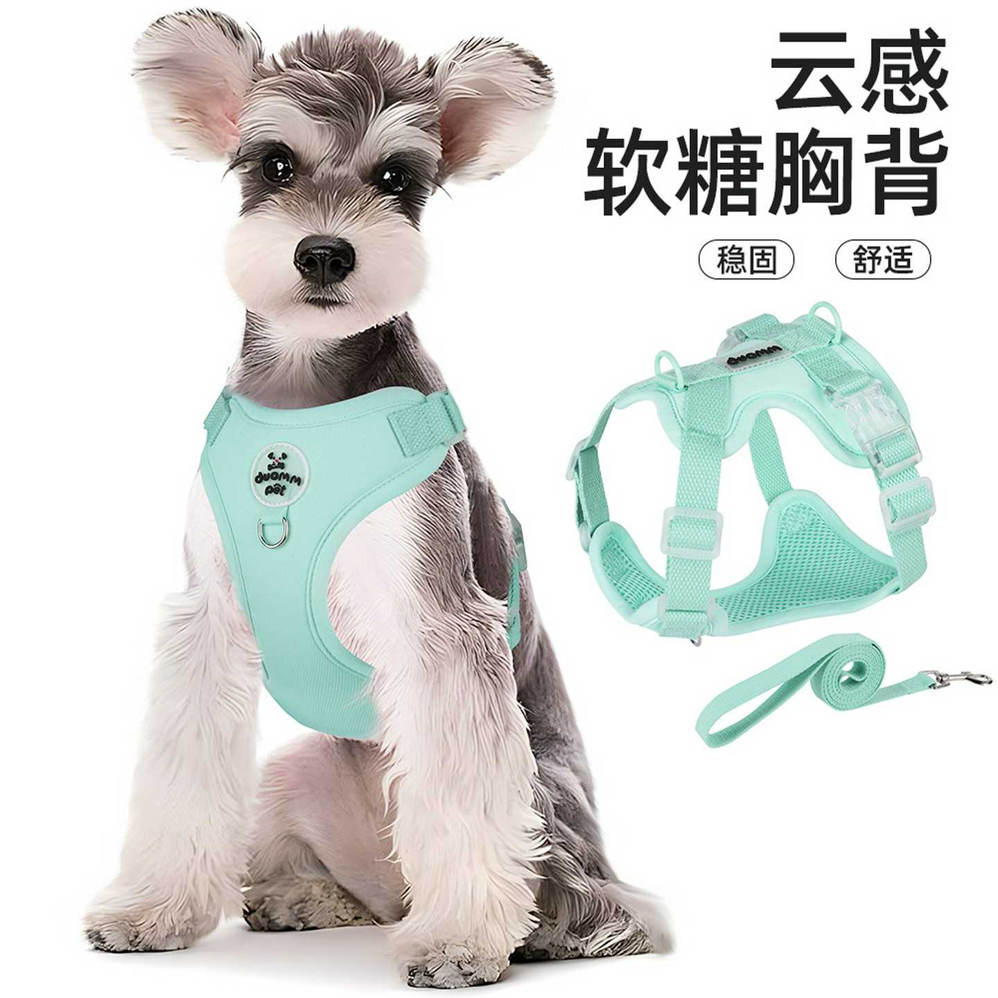 背心式狗狗牵引绳小型犬泰迪比熊博美胸背带宠物幼犬遛狗绳狗绳子