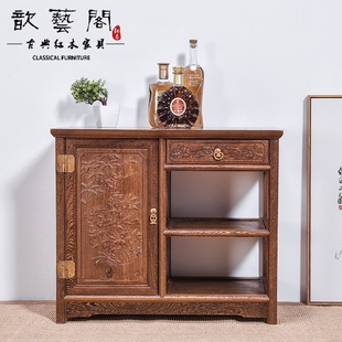 玄关客餐厅备餐柜子实木橱柜储物柜红木餐边柜 厨房茶水碗柜新中式